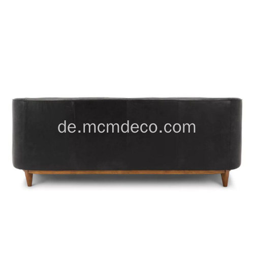 Alcott Oxford Schwarzes Ledersofa